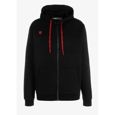 Wilson Training Jacket Fundamentals Cotton Zip with Hood (Cotton) black Men's