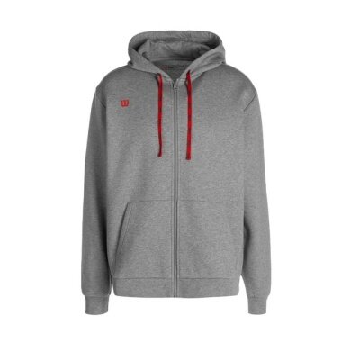 Wilson Training Jacket Fundamentals Cotton Zip with Hood (Cotton) grey Men's