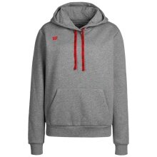 Wilson Hoodie Fundamentals Cotton Hoodie with Hood (Cotton) grey/red Ladies