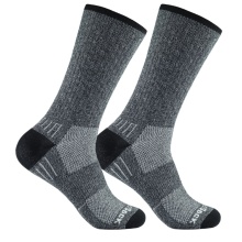 Wrightsock Hiking Sock Crew Adventure (warm, cushioned footbed) grey/black - 1 pair