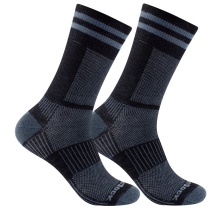 Wrightsock Sportsocks Crew Coolmesh II (thin, breathable, comfortable) grey/black - 1 pair