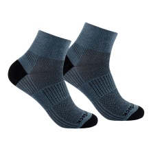 Wrightsock Sportsocks Quarter Coolmesh II (thin, breathable, comfortable) grey/blue - 1 pair