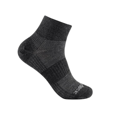 Wrightsock Walking Sock Quarter Merino Coolmesh II (thin, merino wool) grey/black - 1 pair