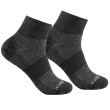 Wrightsock Walking Sock Quarter Merino Coolmesh II (thin, merino wool) grey/black - 1 pair