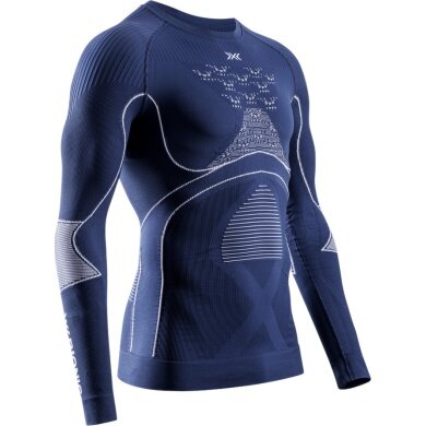 X-Bionic Functional Long Sleeve Shirt Round Neck Energy Accumulator 4.0 Underwear navy blue/white Men's