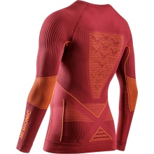 X-Bionic Functional Long Sleeve Shirt Round Neck Energy Accumulator 4.0 Underwear Burgundy/Orange Men