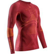 X-Bionic Functional Long Sleeve Shirt Round Neck Energy Accumulator 4.0 Underwear Burgundy/Orange Men