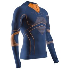 X-Bionic Functional Long Sleeve Shirt Energy Accumulator Light Half Zip Underwear Navy Blue/Orange Men's