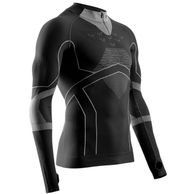 X-Bionic Functional Long Sleeve Shirt Energy Accumulator Light Half Zip Underwear black/grey Men's