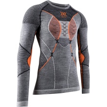 X-Bionic Functional Long Sleeve Merino Natural Shirt (Merino Wool) Underwear Grey/Orange Men