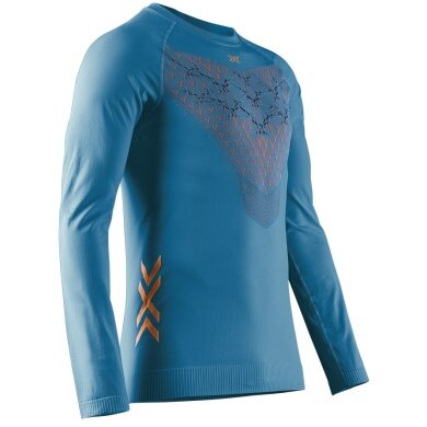 X-Bionic Functional Long Sleeve Twyce Run Shirt (tight-fitting) Underwear mineral blue/orange Men