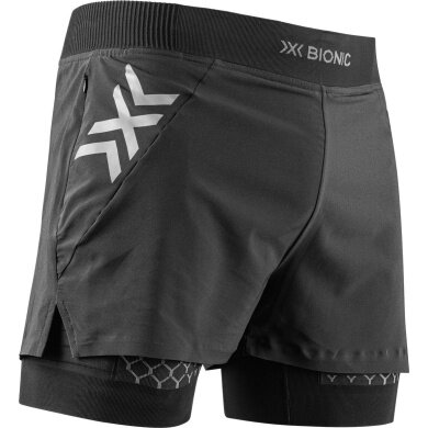 X-Bionic Running Trousers Twyce Race 2in1 Short (attached inner shorts) short black/charcoal grey Men