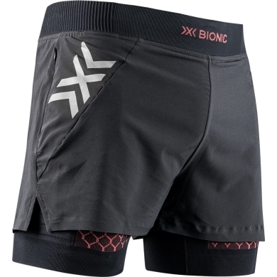 X-Bionic Running Tights Twyce Race 2in1 Short (attached inner shorts) short black/red Men