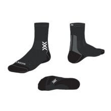 X-Socks Running Socks Crew Run Discovery Merino Black/Grey Men's - 1 Pair