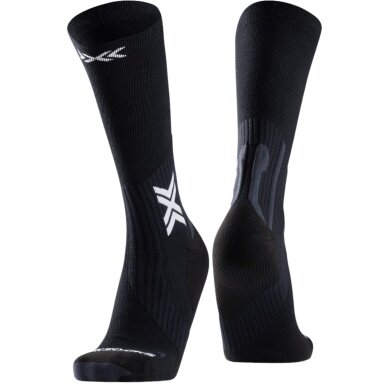 X-Socks Running Socks Crew Run Perform Warm Black/Grey Men's - 1 Pair