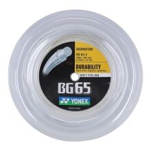 Yonex Badminton String BG 65 0.70mm (Allround+Durability) white 200m roll