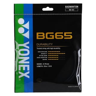 Yonex Badminton String BG65 (Allround+Durability) black 10m Set