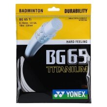 Yonex Badminton String BG 65Ti (Durability+Power) white 10m Set