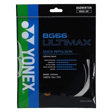 Yonex Badminton String BG 66 Ultimax (Power+Comfort) White 10m Set