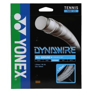 Yonex Tennis String Dynawire 1.25mm (Touch+Durability) white/silver 12m Set