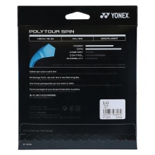 Stringing with tennis string Yonex Poly Tour Spin (Durability+Spin) black