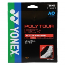 Stringing with Yonex Poly Tour Rev Tennis String (Durability+Spin) white