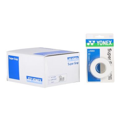 Yonex Overgrip Wet Super Grap 0.6mm (Comfort/smooth/lightly adhesive) white 10x3 pack