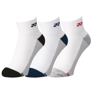 Yonex Sport Socks Ankle Low Cut white/grey Men - 3 Pairs