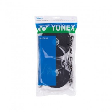 Yonex Overgrip Wet Super Grap 0.6mm (Comfort/smooth/lightly adhesive) black 30-piece clip bag