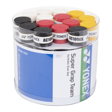 Yonex Overgrip Super Grap Team 0.75mm assorted (white, black, red, yellow) 75 piece box