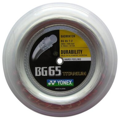 Yonex Badminton String BG 65Ti (Durability+Power) white 200m roll