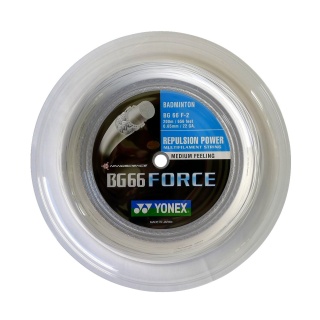 Yonex Badminton String BG 66 Force (Power+Comfort) white 200m roll