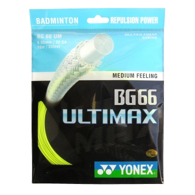 Yonex Badminton String BG 66 Ultimax (Power+Comfort) yellow 10m Set