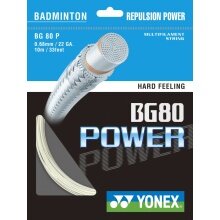 Stringing with Badminton String Yonex BG 80 Power (Power+Touch) white