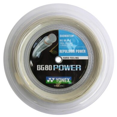 Yonex Badminton String BG 80 Power (Power+Touch) white 200m roll