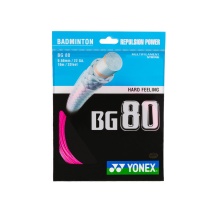 Yonex Badminton String BG80 (Control+Touch) pink 10m Set