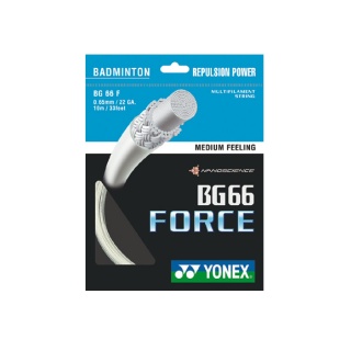 Yonex Badminton String BG 66 Force (Power+Comfort) white 10m Set