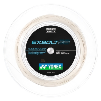 Yonex Badminton String Exbolt 63 (Control) white 200m roll