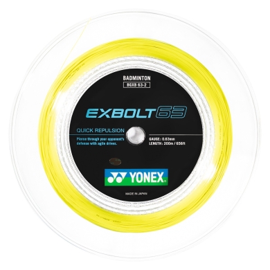 Yonex Badminton String Exbolt 63 (Control) yellow 200m roll