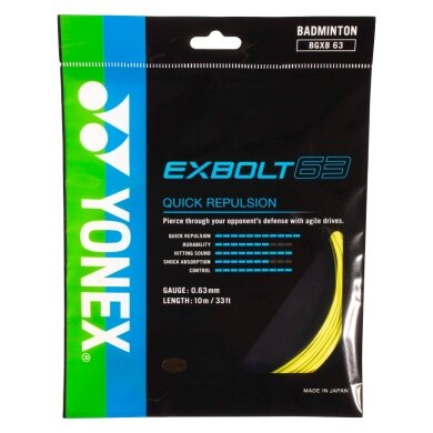 Stringing with Badminton String Exbolt 63 (Control) yellow