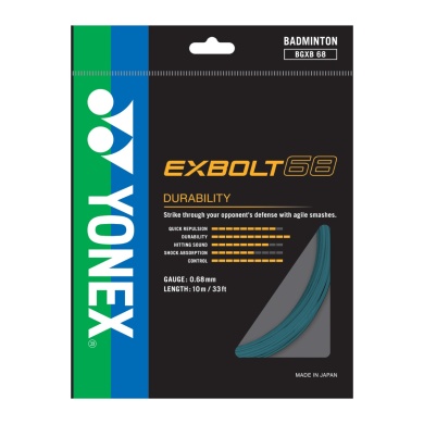 Yonex Badminton String Exbolt 68 (Durability) turquoise blue 10m set