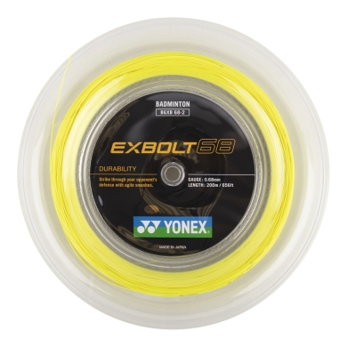 Yonex Badminton String Exbolt 68 (Durability) Yellow 200m Roll