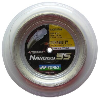 Yonex Badminton String Nanogy 95 (Durability+Power) silver 200m roll