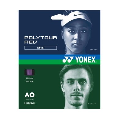 Yonex Tennis String Poly Tour Rev (Polyester/octagonal) purple 12m Set