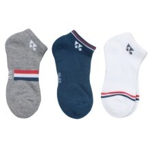 Yonex Sportsocks Sneaker Sport Low Cut white/grey/blue Men's - 3 Pairs