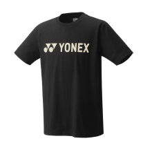 Yonex Training T-shirt Practice Logo (100% Cotton) 2024 Black Men