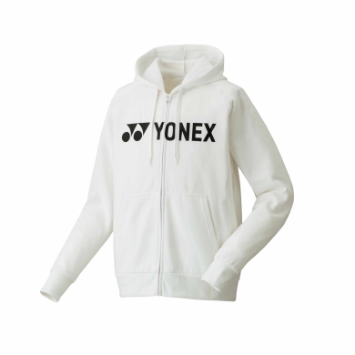 Yonex Hoodie Full-Zip Logo (Cotton Blend) White Men