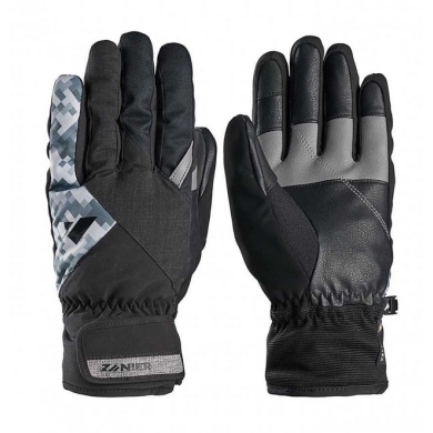 Zanier Winter Gloves Saalbach.GTX (windproof, waterproof) black/white/grey