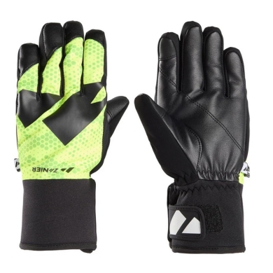 Zanier Winter Gloves Shredder.STX (optimal wearing comfort) black/lime green Children