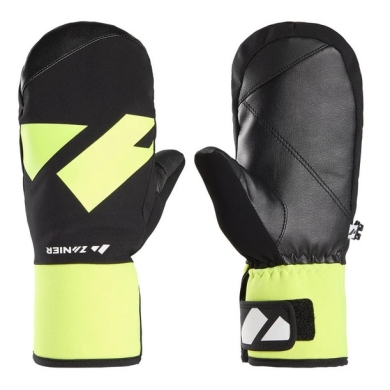 Zanier Winter Gloves Shredder.STX Mittens (optimal wearing comfort) black/neon yellow Children